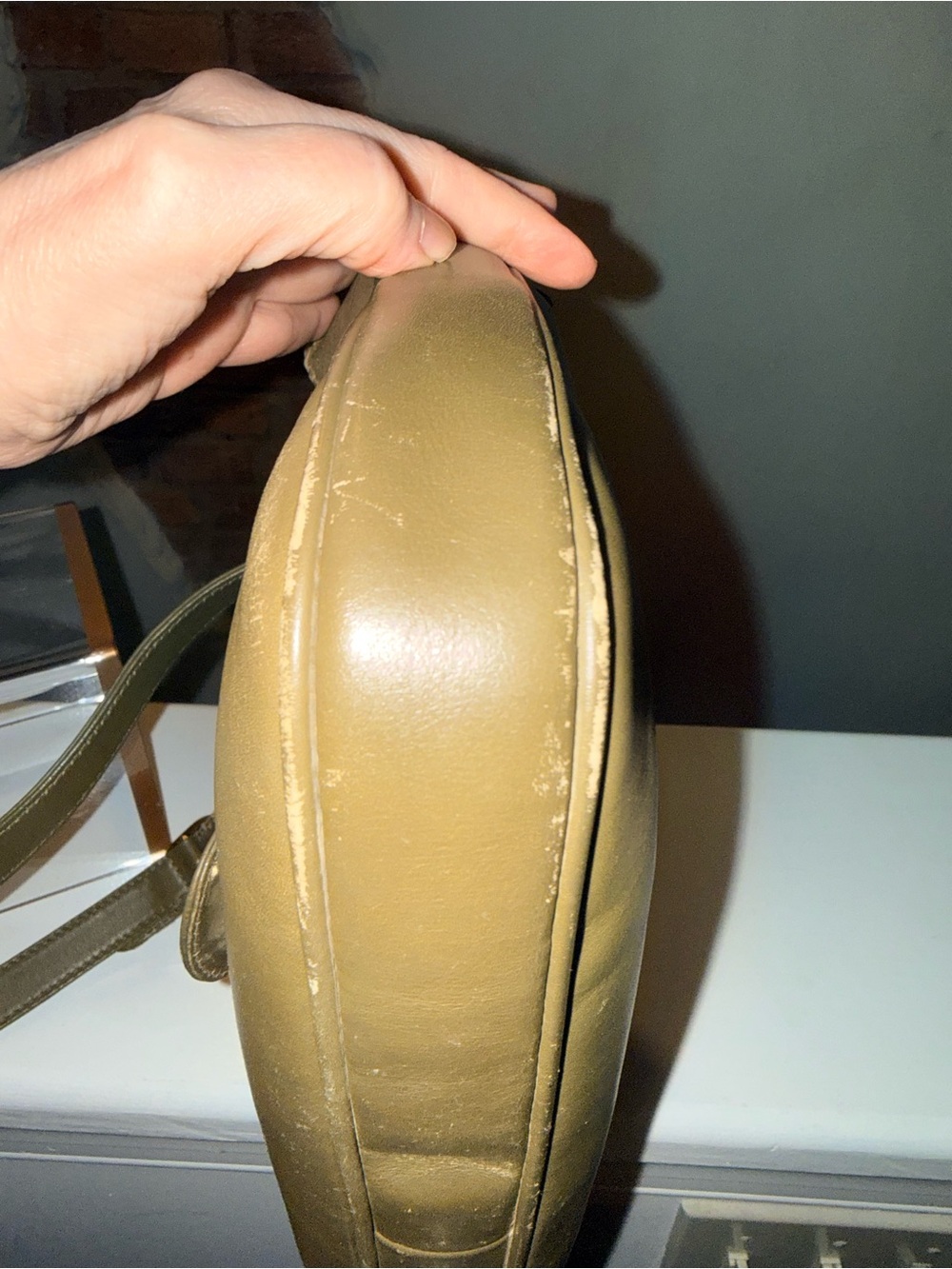 Vintage GUCCI Olive Green Leather Horsebit Flap Bag Y2K Tom Ford - Picture 13 of 16